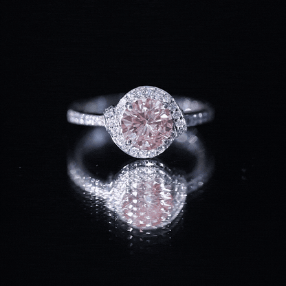 IGI Certified Lab Grown Pink Diamond Halo Engagement Ring for Women