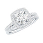 Certified 3.5 Carat Moissanite Wedding Bridal Ring Set of 2 in Silver