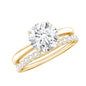 Round Shape Moissanite Solitaire Wedding Ring Set