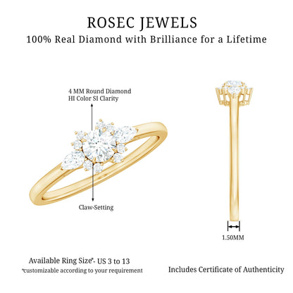 Natural Diamond Promise Ring with Certificate