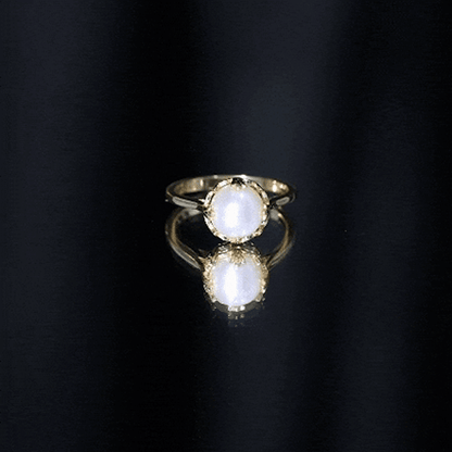 Cultured 7.4 Carat Freshwater Pearl Solitaire Engagement Ring