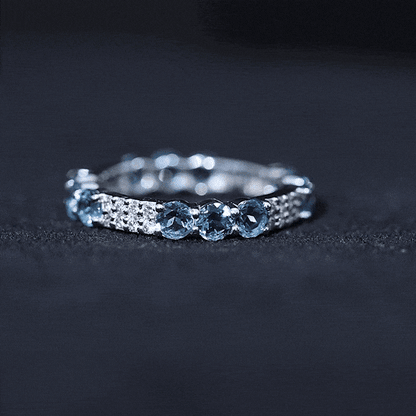 London Blue Topaz and Diamond Designer Full Eternity Band