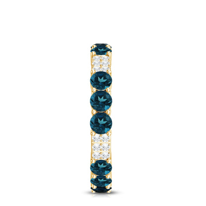 London Blue Topaz and Diamond Designer Full Eternity Band