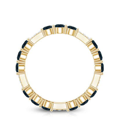 London Blue Topaz and Diamond Designer Full Eternity Band