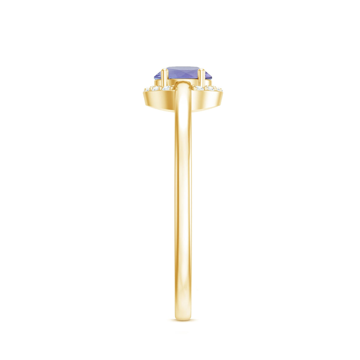 Natural Tanzanite Engagement Ring with Diamond Halo
