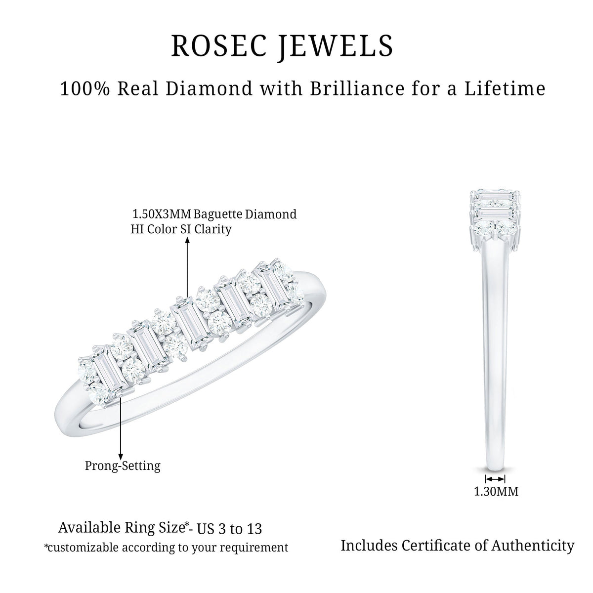 Minimal Natural Diamond Anniversary Ring