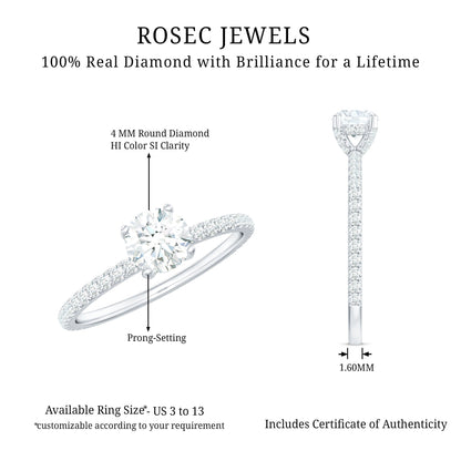 Minimalist Diamond Classic Engagement Ring