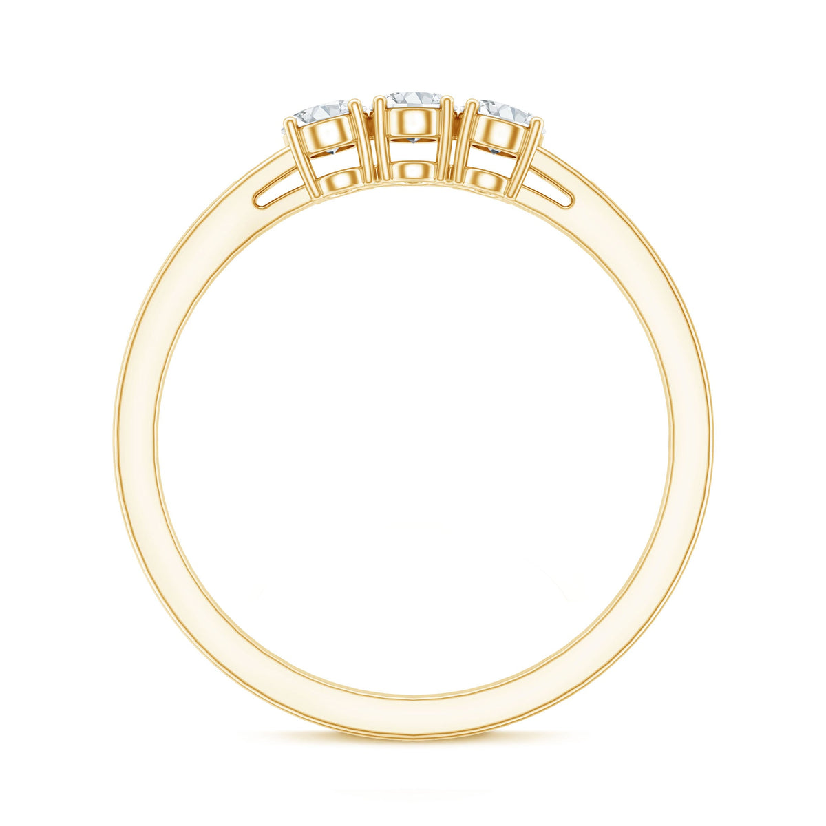 Lab Grown Oval Diamond 3 Stone Engagement Ring