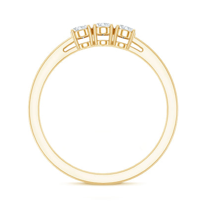 Lab Grown Oval Diamond 3 Stone Engagement Ring