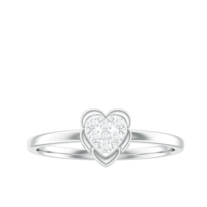 Certified Natural Diamond Heart Promise Ring