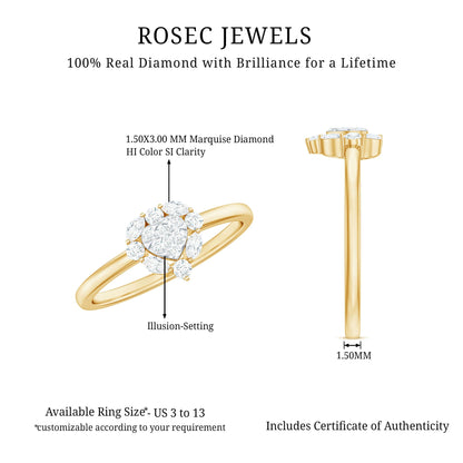 Minimal Diamond Heart Promise Ring for Valentines Day