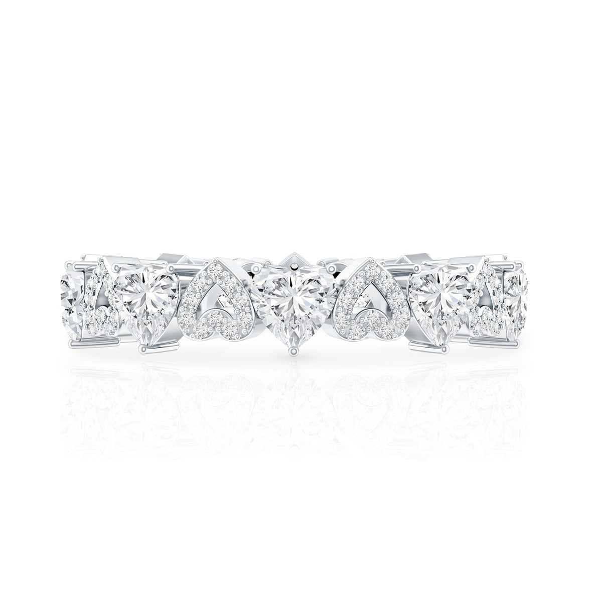 Certified Lab Grown Diamond Heart Wedding Band