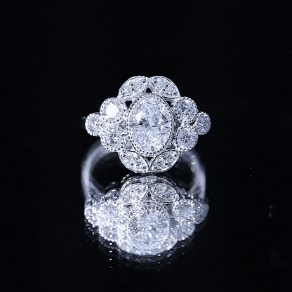 Certified Lab Grown Diamond Oval Engagement Ring