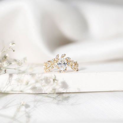 1.2 Carat Oval Lab Grown Diamond Petal Prong Engagement Ring