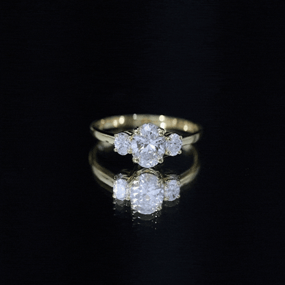 Certified Lab Grown Diamond 3 Stone Engagement Ring For Women