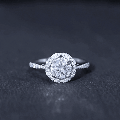 Certified 1.2 Carat Lab Grown Diamond Halo Engagement Ring