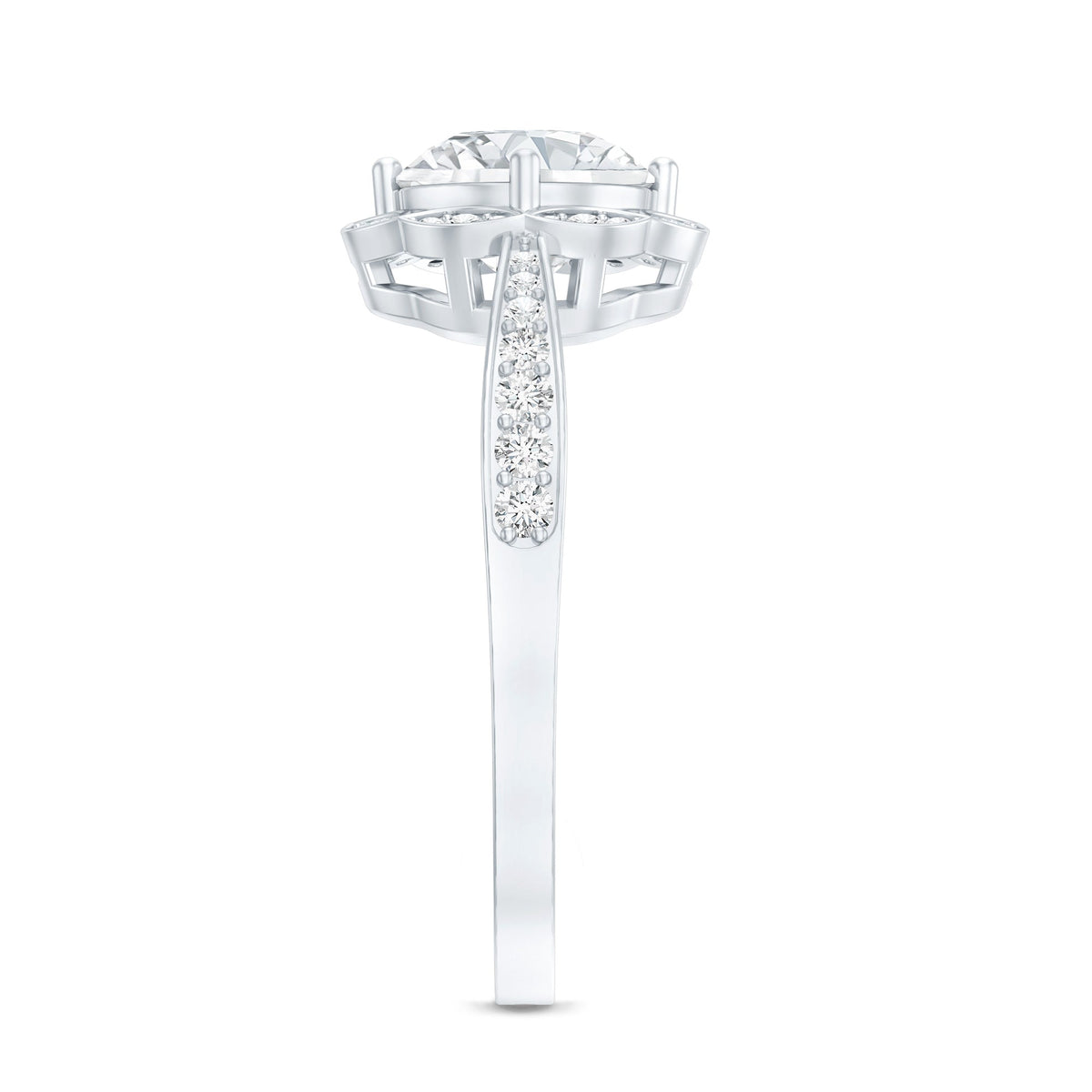 Certified 1.2 Carat Lab Grown Diamond Halo Engagement Ring