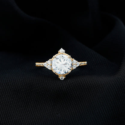 2 Carat Lab Grown Diamond Vintage Inspired Engagement Ring