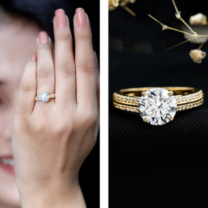 Certified Lab Grown Diamond 2 Carat Simple Engagement Ring With Side Stones