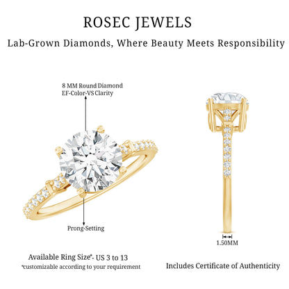 Certified 2 Carat Lab Grown Diamond Simple Engagement Ring