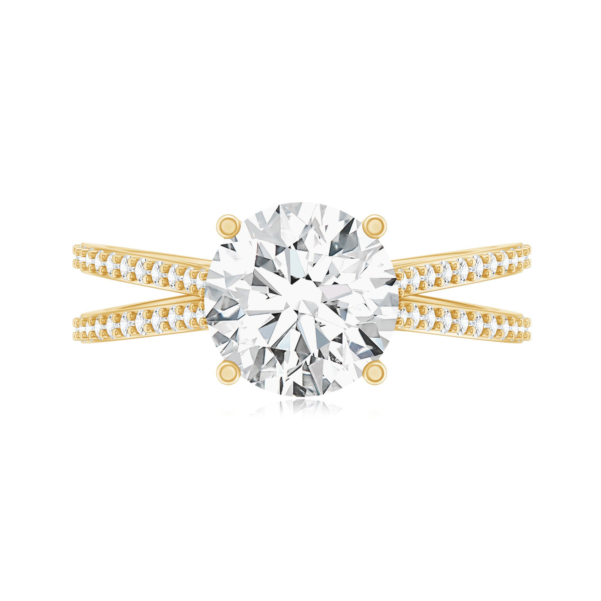 Certified 2 Carat Lab Grown Diamond Split Shank Engagement Ring
