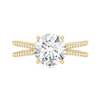 Certified 2 Carat Lab Grown Diamond Split Shank Engagement Ring
