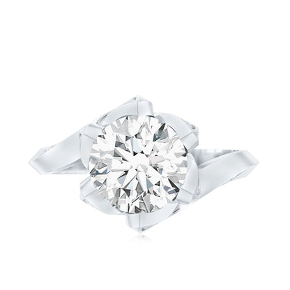 2 Carat Lab Grown Diamond Vintage Floral Engagement Ring