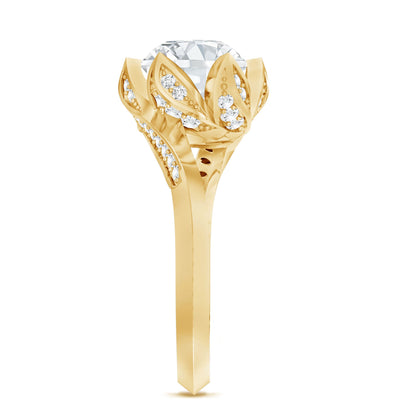 2 Carat Lab Grown Diamond Vintage Floral Engagement Ring