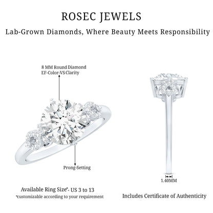 Certified 2 Carat Lab Grown Diamond Solitaire Engagement Ring