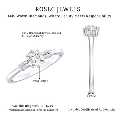 Certified 0.4 Carat Lab Grown Diamond Solitaire Promise Ring