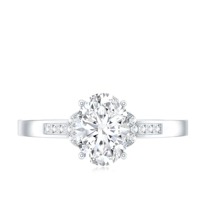 Certified 1.2 Carat Oval Lab Grown Diamond Solitaire Engagement Ring