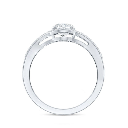 Certified 1.2 Carat Oval Lab Grown Diamond Split Shank Engagement Ring