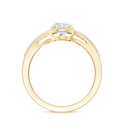 Certified 1.2 Carat Oval Lab Grown Diamond Split Shank Engagement Ring