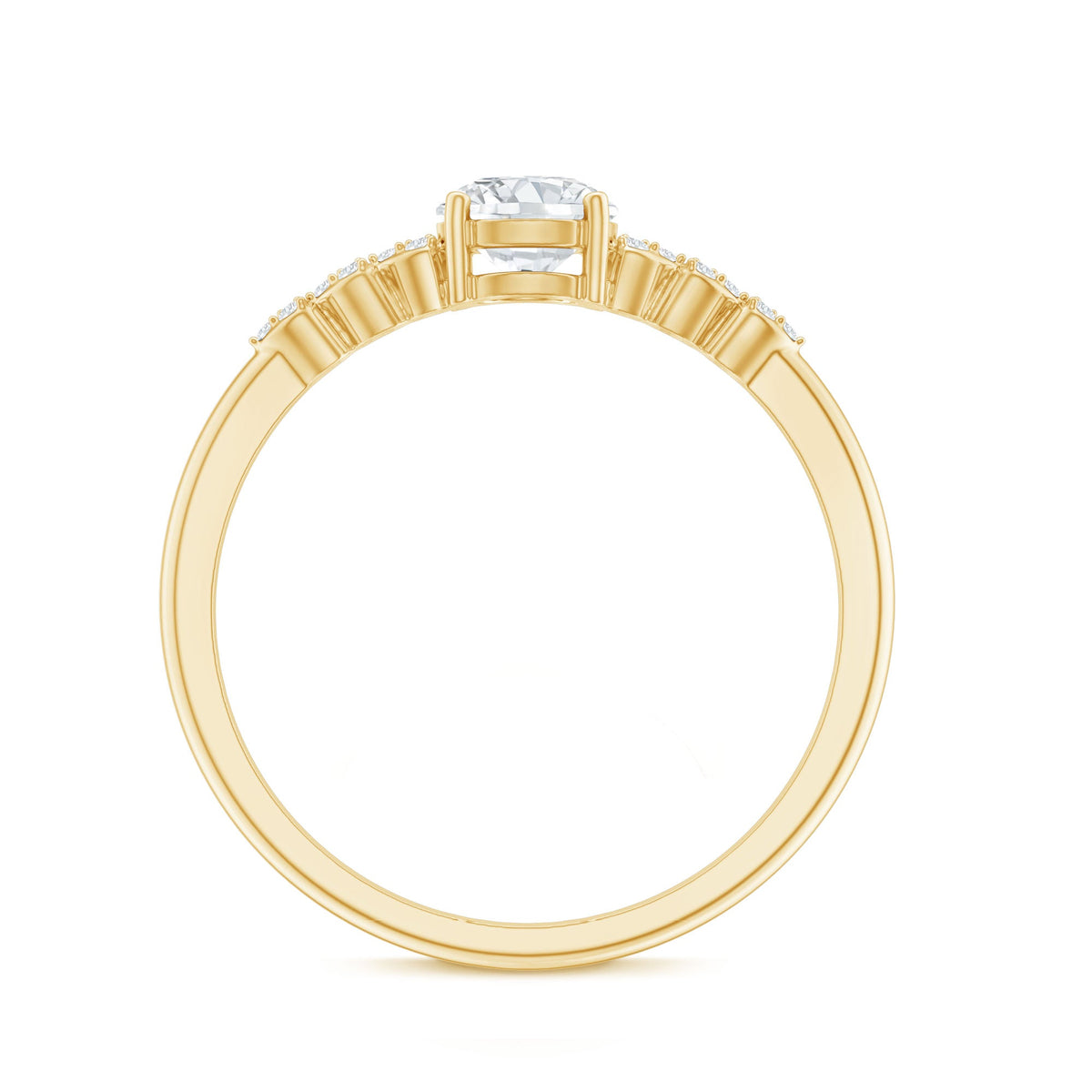 Certified 0.4 Carat Lab Grown Diamond Designer Engagement Ring