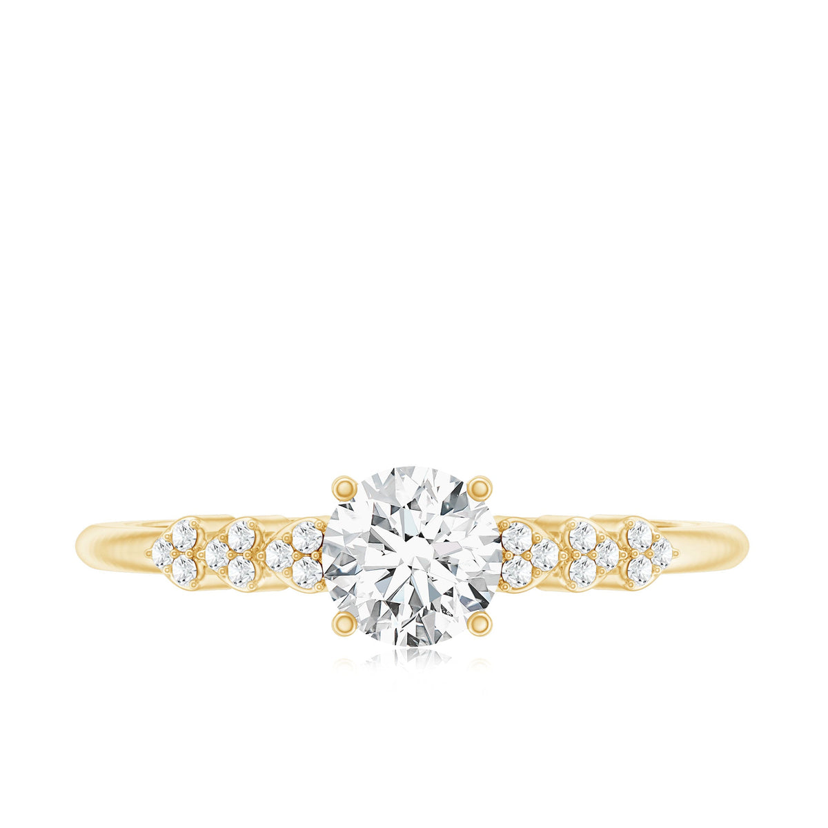 Certified 0.4 Carat Lab Grown Diamond Designer Engagement Ring