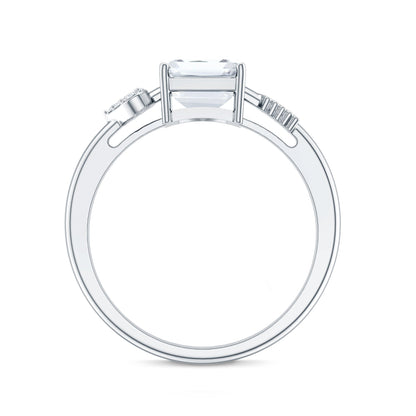 Lab Grown Diamond Emerald Cut Designer Engagement Ring