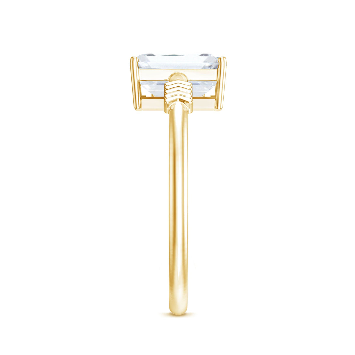 Lab Grown Diamond Emerald Cut Designer Engagement Ring