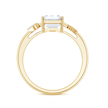 Lab Grown Diamond Emerald Cut Designer Engagement Ring