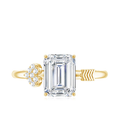 Lab Grown Diamond Emerald Cut Designer Engagement Ring