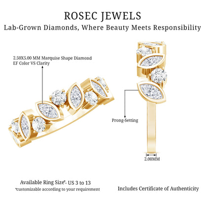 Certified Lab Grown Diamond Half Eternity Anniversary Ring For Women