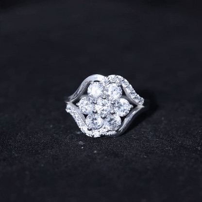 Certified Lab Grown Diamond Flower Statement Ring