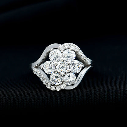 Certified Lab Grown Diamond Flower Statement Ring