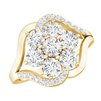 Certified Lab Grown Diamond Flower Statement Ring