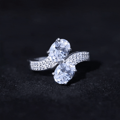 Certified Lab Grown Diamond Designer 2 Stone Engagement Ring