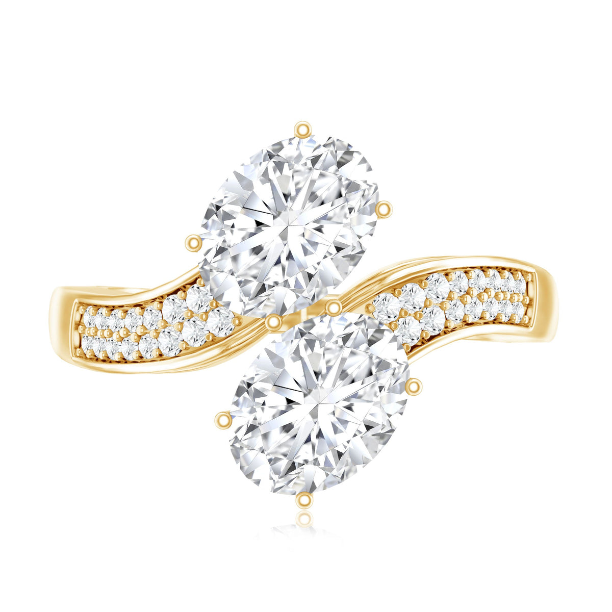 Certified Lab Grown Diamond Designer 2 Stone Engagement Ring