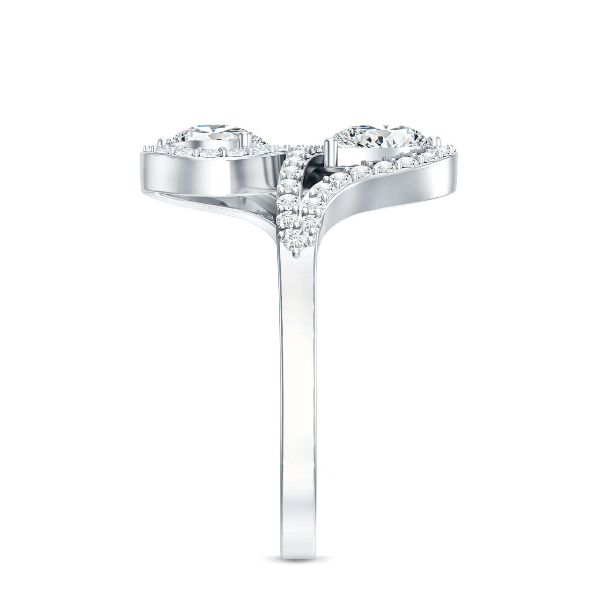 Certified Lab Diamond Toi Et Moi Designer Engagement Ring