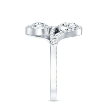 Certified Lab Diamond Toi Et Moi Designer Engagement Ring