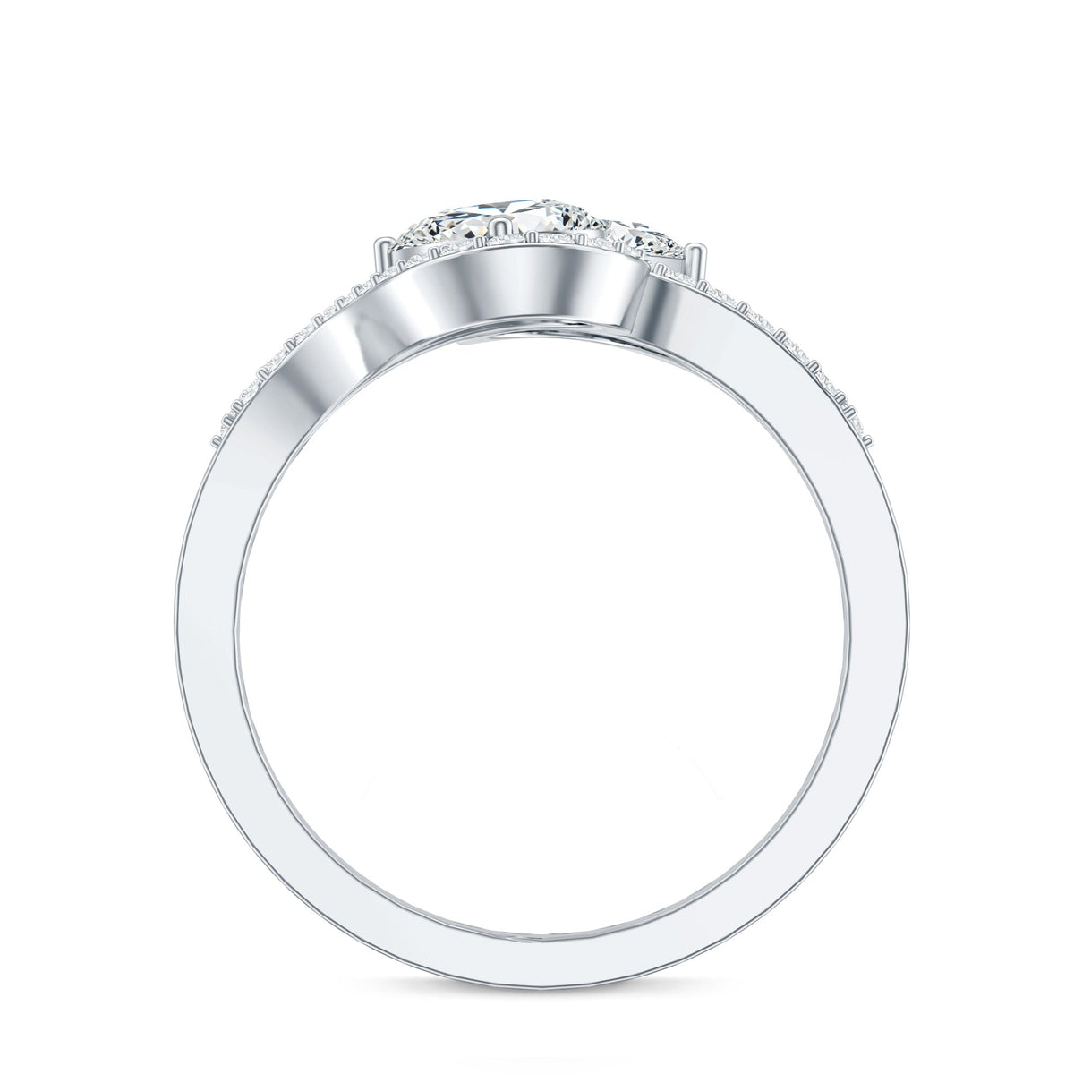 Certified Lab Diamond Toi Et Moi Designer Engagement Ring