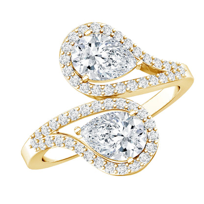 Certified Lab Diamond Toi Et Moi Designer Engagement Ring
