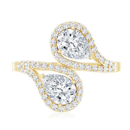 Certified Lab Diamond Toi Et Moi Designer Engagement Ring